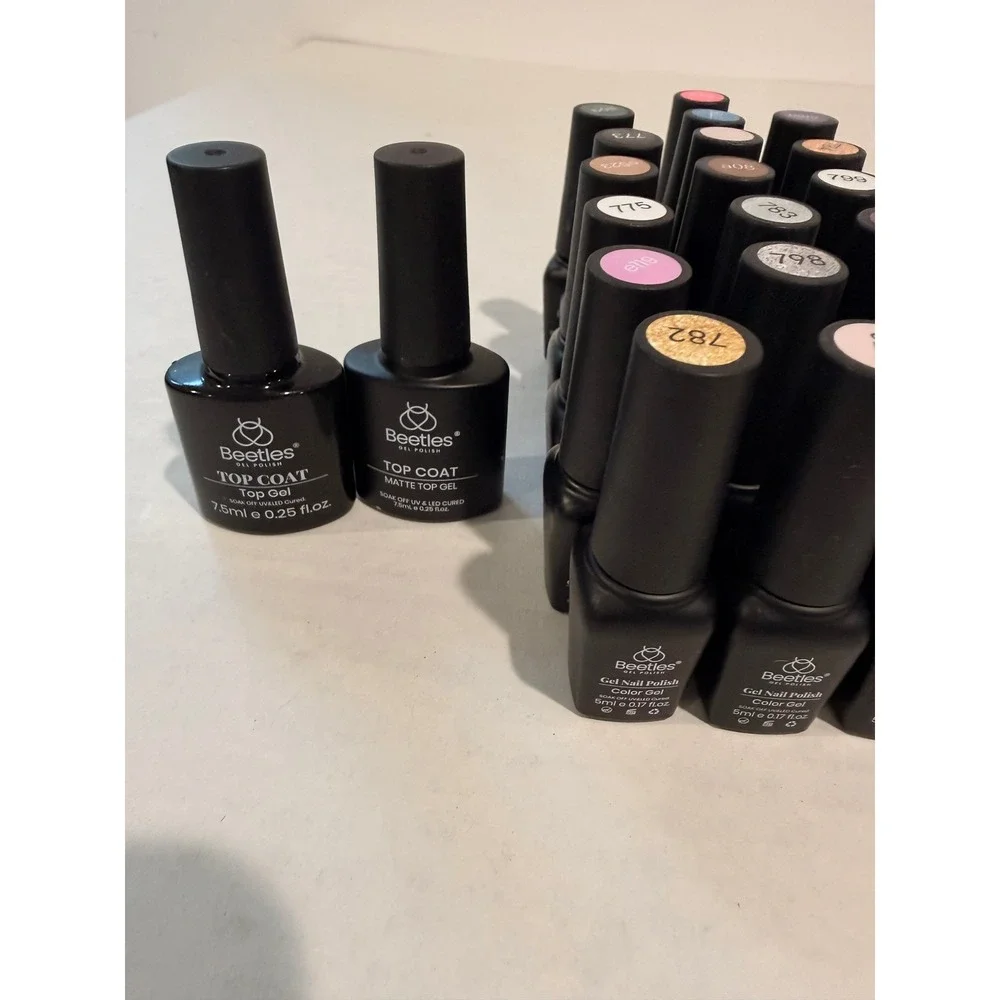 Beetles Gel Polish Set 20 Colors Base Top Coat Matte Glossy Cuticle Oil Bundle